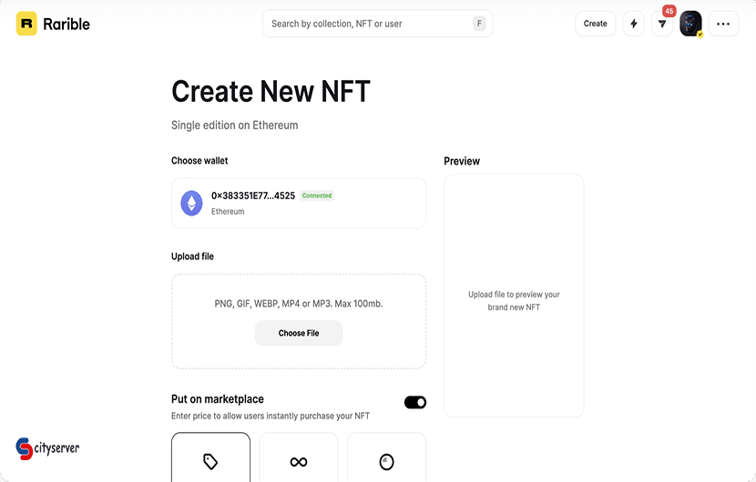 nft Rarible create