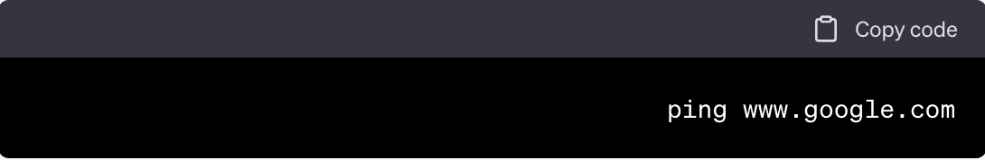 مثال دریافت پینگ