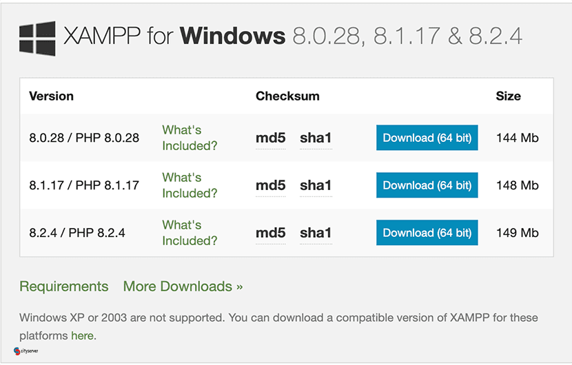 نصب xampp