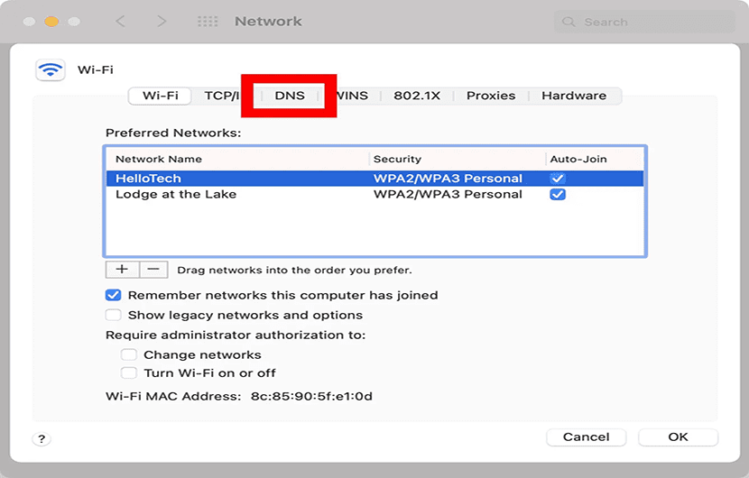 dns tab mac