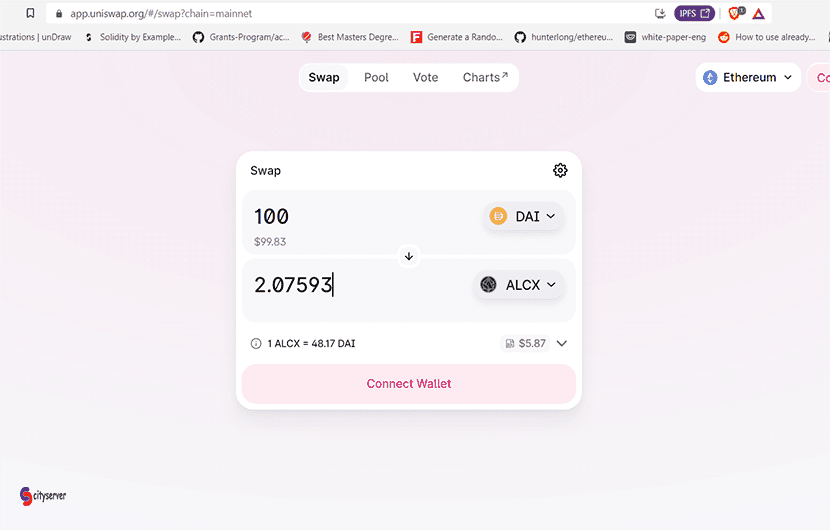 معامله در یونی سواپ